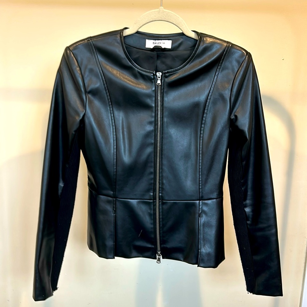 Bailey/44-  Vegan black peplum jacket - size 2